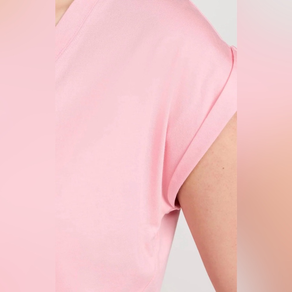 Frame Denim Easy V-Neck Dusty Pink Short Sleeve Tee Sz SP - Picture 9 of 11